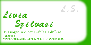 livia szilvasi business card